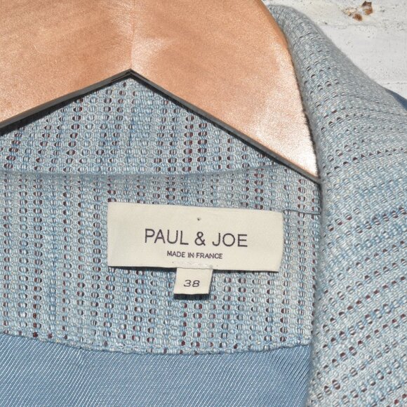 PAUL & JOE Made in France Blue Faded Funky Bomber Style Jacket Size 38! - Picture 2 of 8
